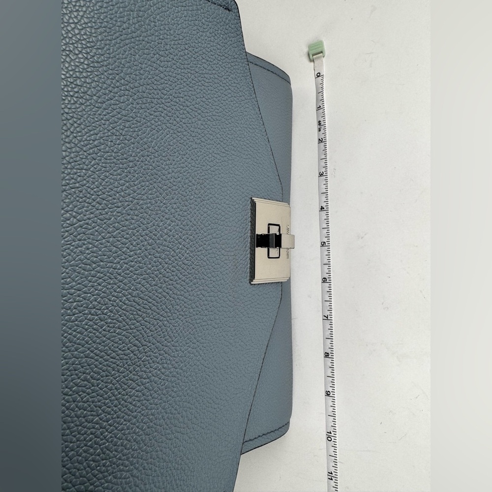Michael Kors Cassie Small Leather Crossbody Pale Blue Satchel Bag - Picture 15 of 16